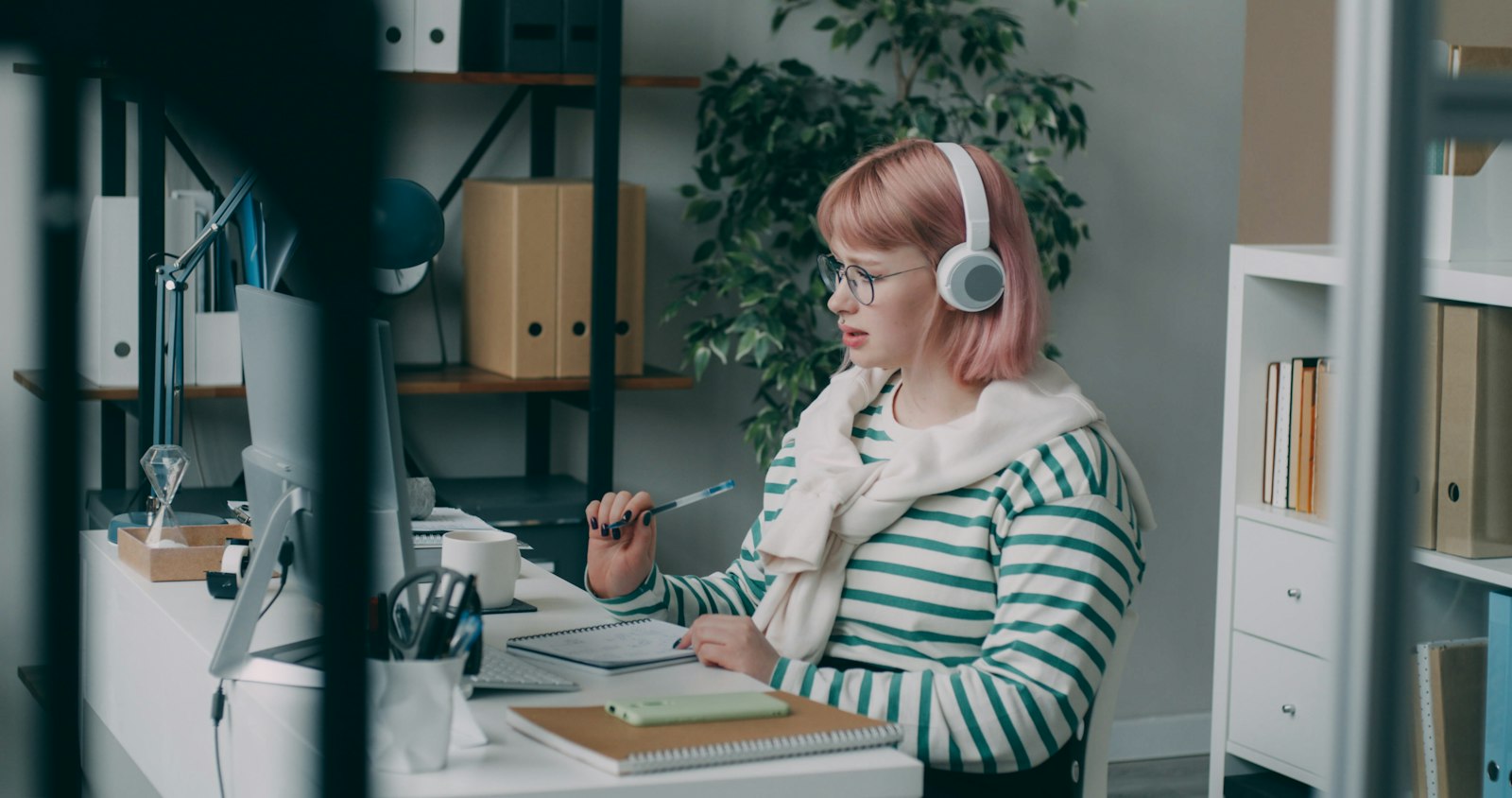 Someone handling a call in real estate