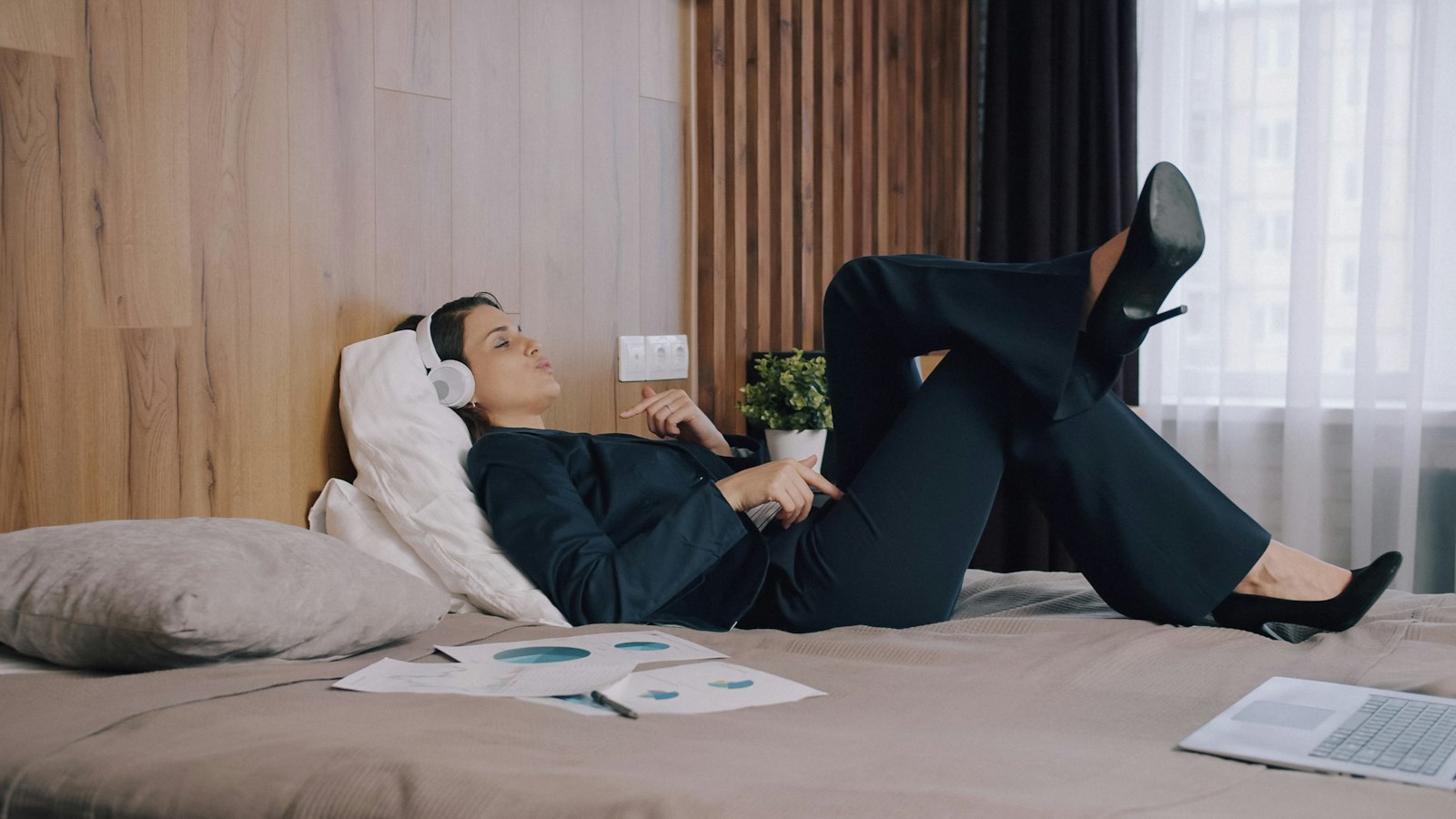 Someone handling a call in hospitality