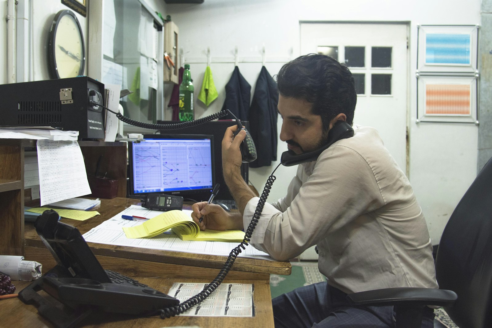 Someone handling a call in healthcare & clinics