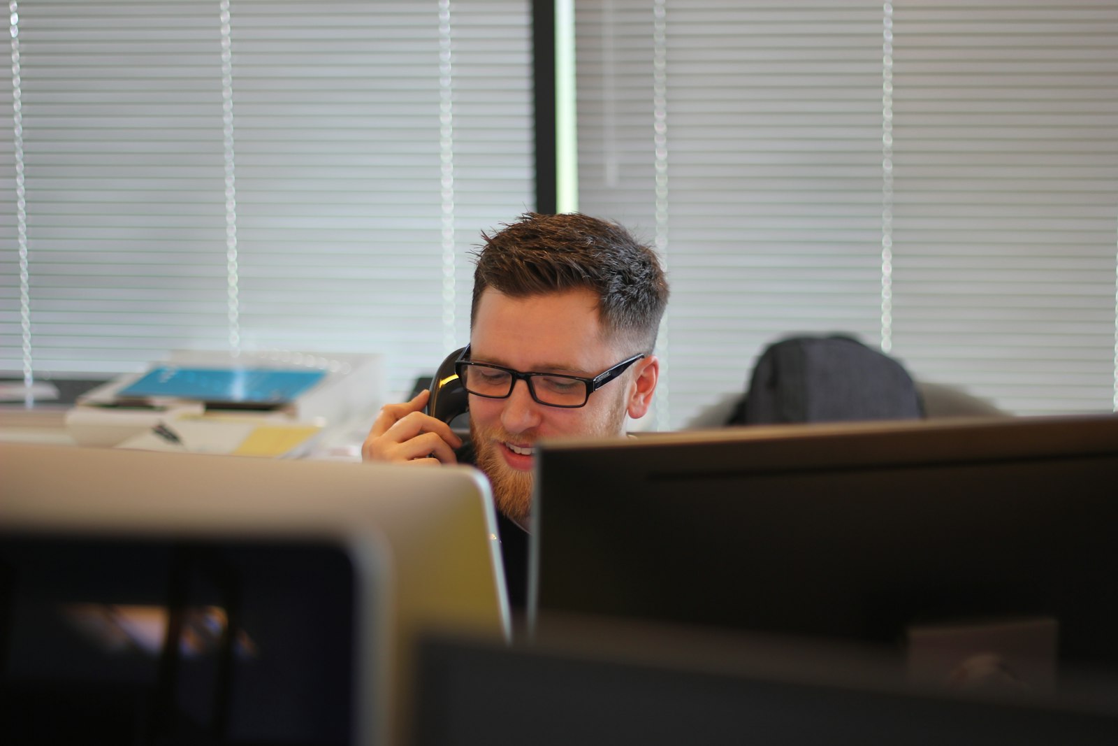 Someone handling a call in healthcare & clinics