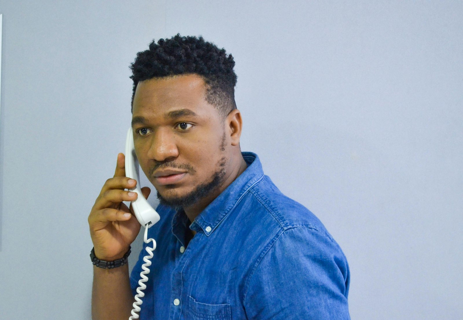 Someone handling a call in insurance